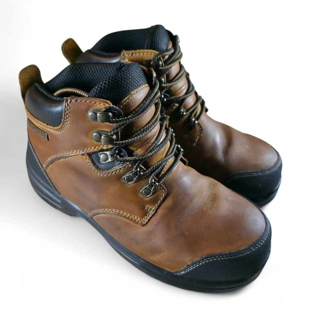 Orthofeet‎ Men's 7.5 EE Brown Leather Comp Toe Waterproof Leather 6